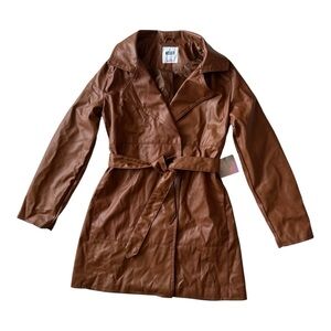 Miss Selfie women brown jacket size small Polyester